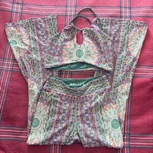 Wolven Vibrant Green Patterned Apparel